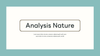 Analysis Nature Powerpoint Template