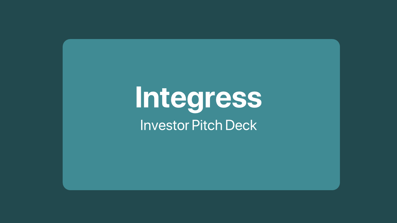 Integress – Investor Pitch Deck PPT Template