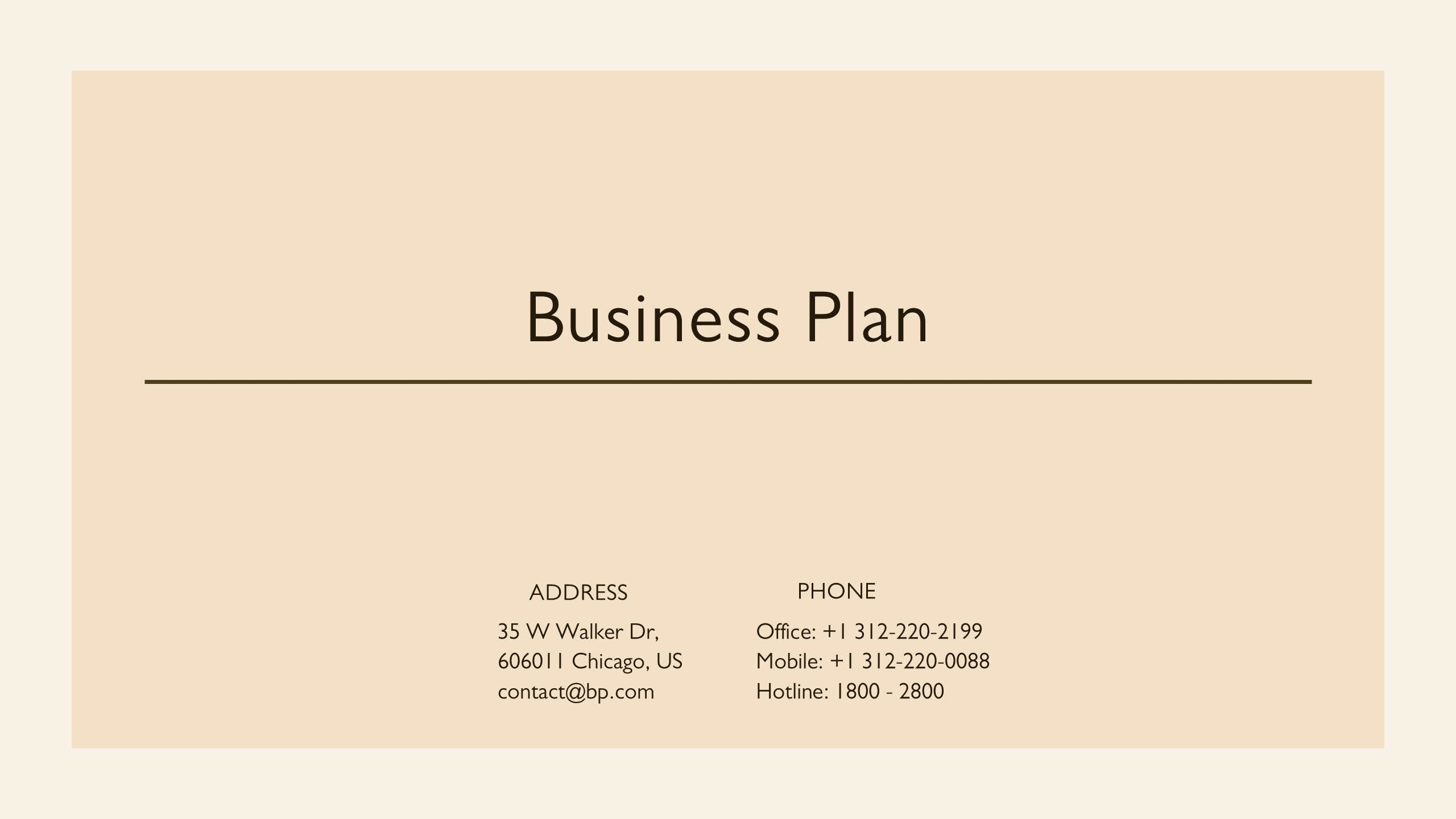 Business Plan Google Slides Presentation Template