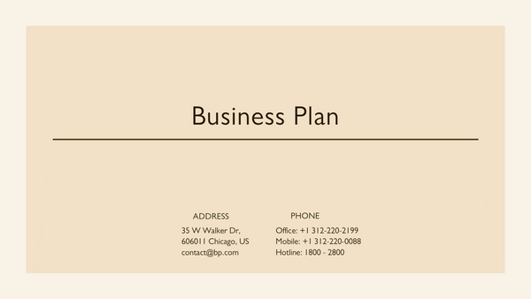 Marketing Business Plan Presentation Template