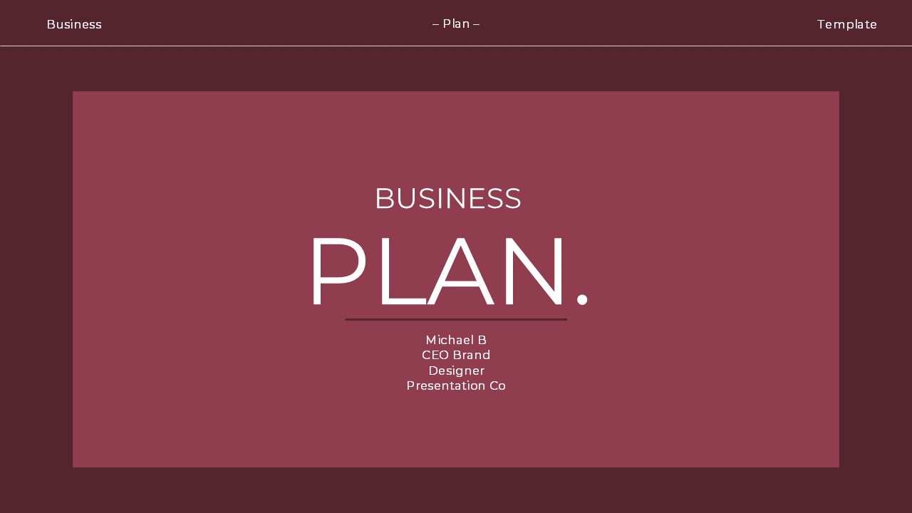 Business Plan Presentation