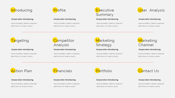 Clean Business Plan Presentation Template