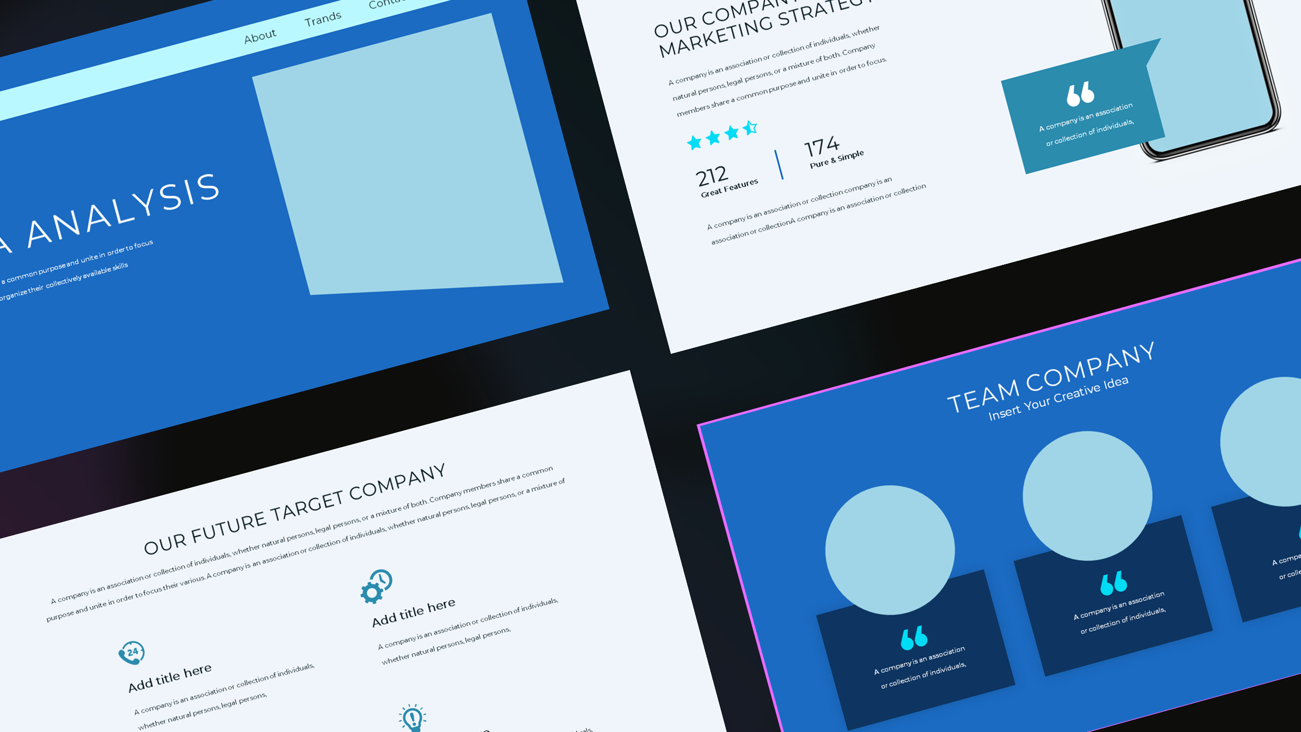 Blue Data Analysis PowerPoint Template